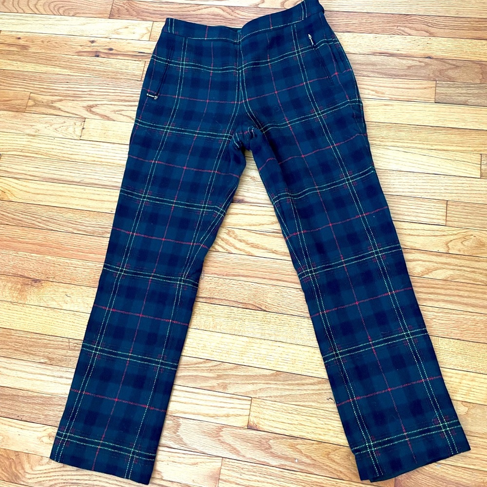 Ralph Lauren 100% Wool Vintage Tartan Plaid Trousers Wide Flare Dressy pants 12